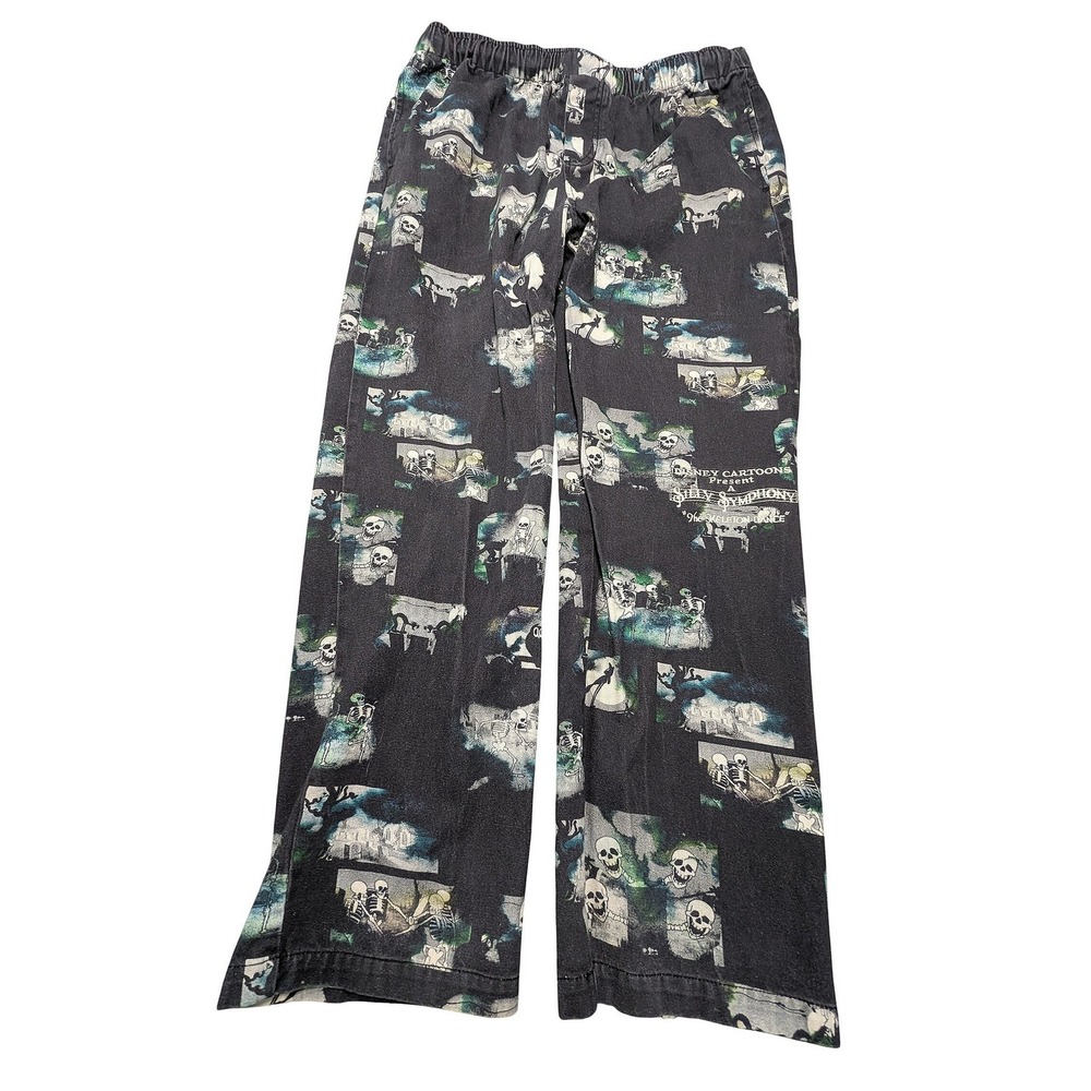 Disney Silly Symphony The Skeleton Dance Pajama Pants Mens Medium Black Spooky